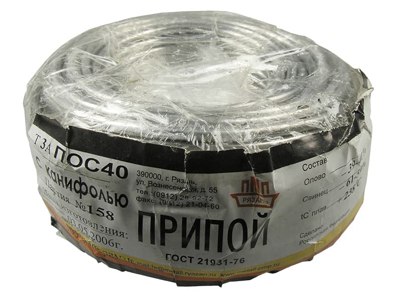Припой ПОС40 ТР 3.0мм бухта 1 кг Припой ПОС40 ТР 3.0мм бухта 1 кг