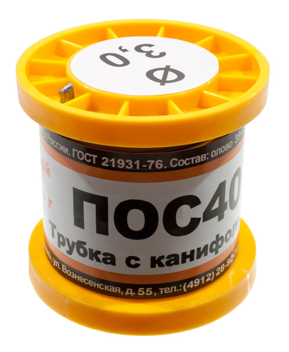 Припой ПОС40 ТР 3.0мм катушка 100г Припой ПОС40 ТР 3.0мм катушка 100г