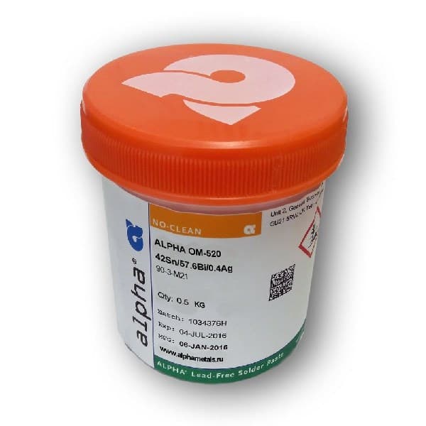 Паяльная паста ALPHA OM520 Паяльная паста ALPHA OM520