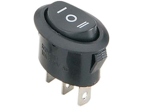 RWB-220-AACL, I-O-II (круглая 3 контакта) Черный корпус Черная клавиша, RONGWEI RWB-220-AACL, I-O-II (круглая 3 контакта) Черный корпус Черная клавиша, RONGWEI