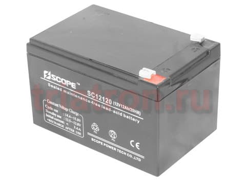 12V,12Ah SC-12120 151х98х95мм свинцово-кислотный аккумулятор