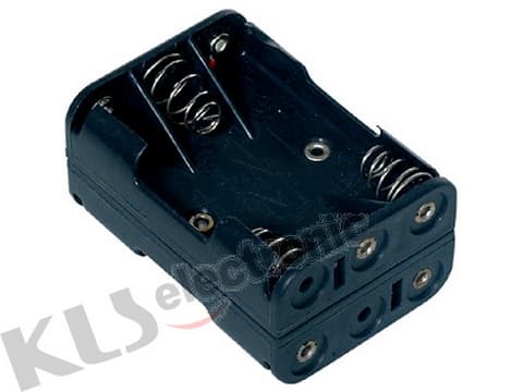 KLS5-825-B, держатель для 6 батареи ААА провод 15см. (вертикаль) KLS5-825-B, держатель для 6 батареи ААА провод 15см. (вертикаль)