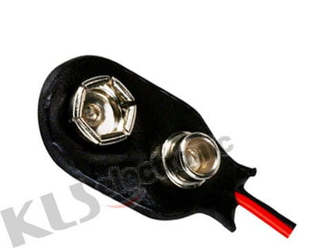 KLS5-BC9V-01-150, контакты 9В батареи типа крона,провод 15см.(верт.) KLS5-BC9V-01-150, контакты 9В батареи типа крона,провод 15см.(верт.)