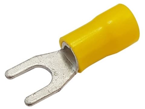 SV5.5-5, клемма тип 'U' 5.3мм. пров. 4-6мм, изолированная Yellow, RONGWEI SV5.5-5, клемма тип 'U' 5.3мм. пров. 4-6мм, изолированная Yellow, RONGWEI