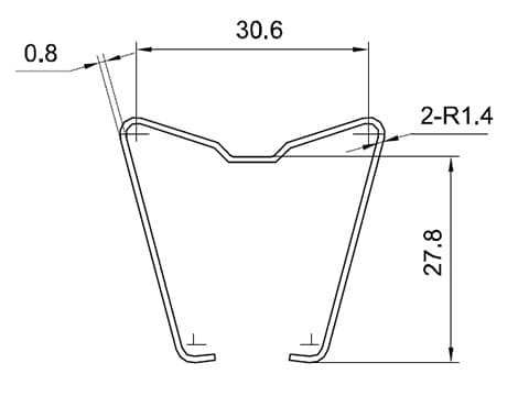 14FF-H3, Металлическая скоба для колодки 14FF-2Z-A1 (H=27.8mm), HONGFA 14FF-H3, Металлическая скоба для колодки 14FF-2Z-A1 (H=27.8mm), HONGFA