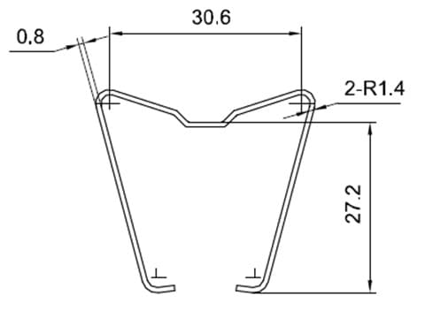 14FF-H2, Металлическая скоба для колодки 14FF-1Z-A1 (H=27.2mm), HONGFA 14FF-H2, Металлическая скоба для колодки 14FF-1Z-A1 (H=27.2mm), HONGFA