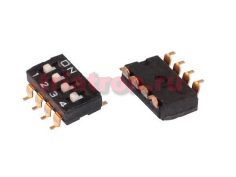 SWD4- 3 (DT-03L) (SDMX-3-X) (DS1040-01-03SBWB), для SMD-монтажа, с выступающим движком, CONNFLY SWD4- 3 (DT-03L) (SDMX-3-X) (DS1040-01-03SBWB), для SMD-монтажа, с выступающим движком, CONNFLY