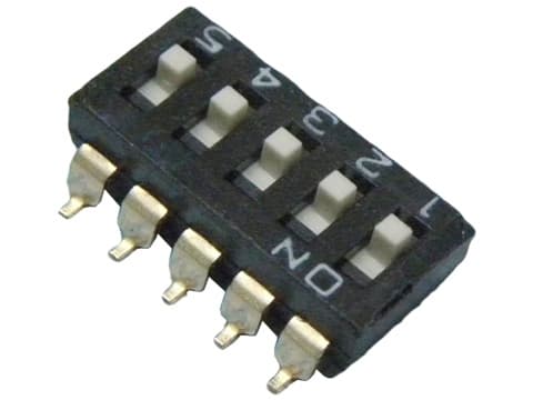SWD4- 5 (DT-05L) (SDMX-5-X), для SMD-монтажа, с выступающим движком, CONNFLY SWD4- 5 (DT-05L) (SDMX-5-X), для SMD-монтажа, с выступающим движком, CONNFLY
