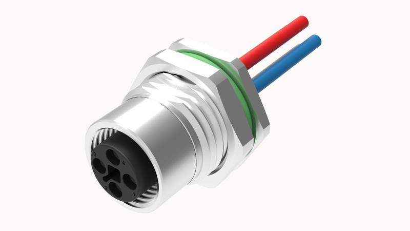 Цилиндрический разъем SD-M12T-04P-FF-SF8A50 Degson Цилиндрический разъем SD-M12T-04P-FF-SF8A50 Degson