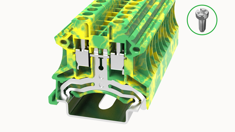 Винтовая клемма на DIN-рейку DC4-PE-02A(H) Degson