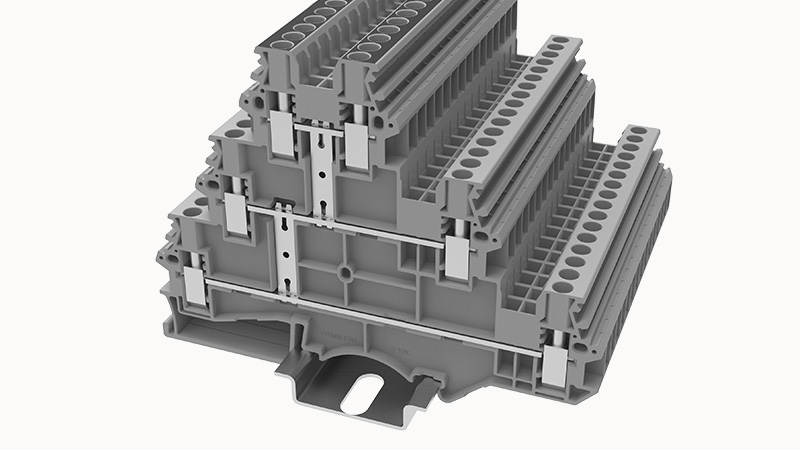 Винтовая клемма на DIN-рейку DHV2.5-3L-PV Degson
