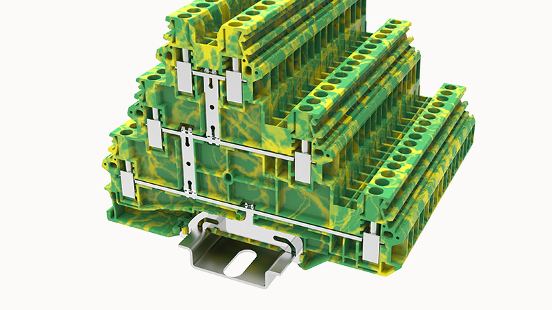 Винтовая клемма на DIN-рейку DHV2.5-3L-PE Degson