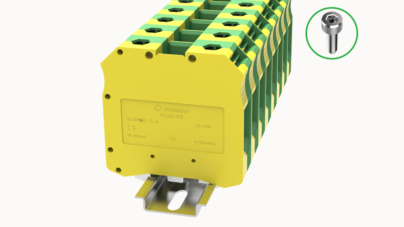 Винтовая клемма на DIN-рейку PC50-PE-01A(H) Degson