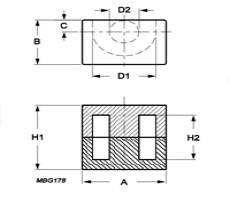 EP and EPX cores EP20-3F36-A250 Ferroxcube