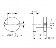 Ferrite Bobbin BC22/12/38-3C90 Ferroxcube