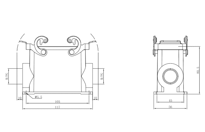 Сверхпрочный корпус разъема S16B-SMH-2L.M-PG21 SUPU
