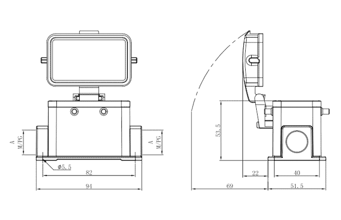 Сверхпрочный корпус разъема S10B-SM-4B-M20-PC SUPU