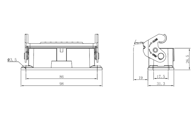 Сверхпрочный корпус разъема S16A-BM-1L.M SUPU Сверхпрочный корпус разъема S16A-BM-1L.M SUPU