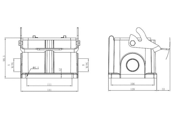 Сверхпрочный корпус разъема S48B-SM-1L.M-PG36 SUPU