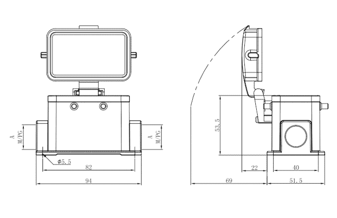 Сверхпрочный корпус разъема S10B-SM-4B-M25-MC SUPU