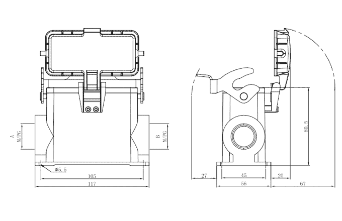 Сверхпрочный корпус разъема S16B-SMH-1L.M-PG21-MC SUPU