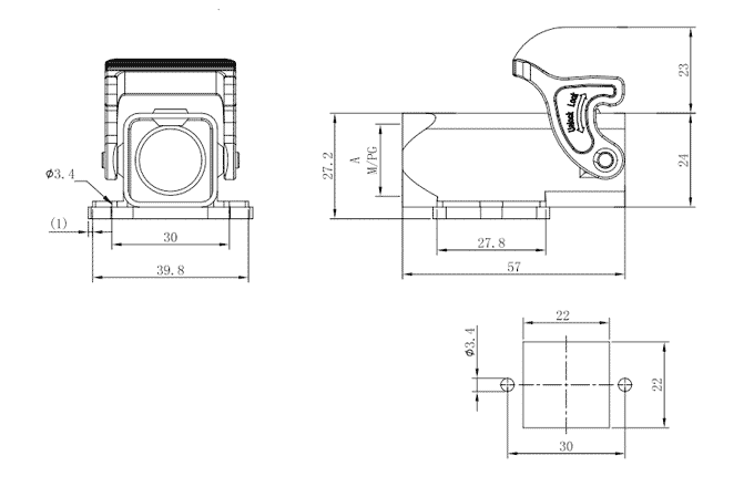 Сверхпрочный корпус разъема S3A.P-SF-1L-PG11 SUPU Сверхпрочный корпус разъема S3A.P-SF-1L-PG11 SUPU