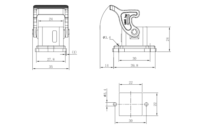 Сверхпрочный корпус разъема S3A.P-BM-1L SUPU Сверхпрочный корпус разъема S3A.P-BM-1L SUPU