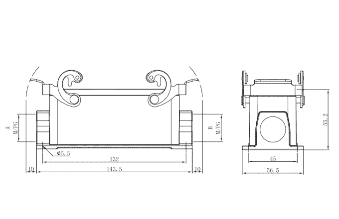 Сверхпрочный корпус разъема S24B-SM-2L.M-2PG21 SUPU