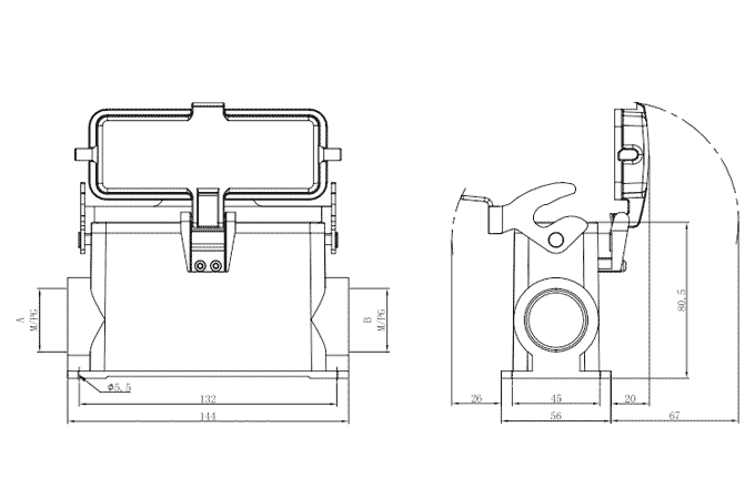Сверхпрочный корпус разъема S24B-SMH-1L.M-PG21-MC SUPU