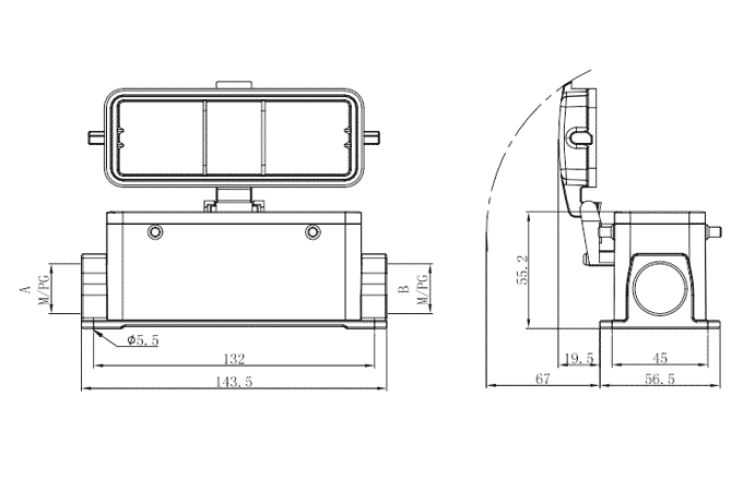 Сверхпрочный корпус разъема S24B-SM-4B-PG21-PC SUPU