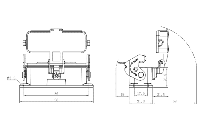 Сверхпрочный корпус разъема S16A-BM-1L.M-PC SUPU