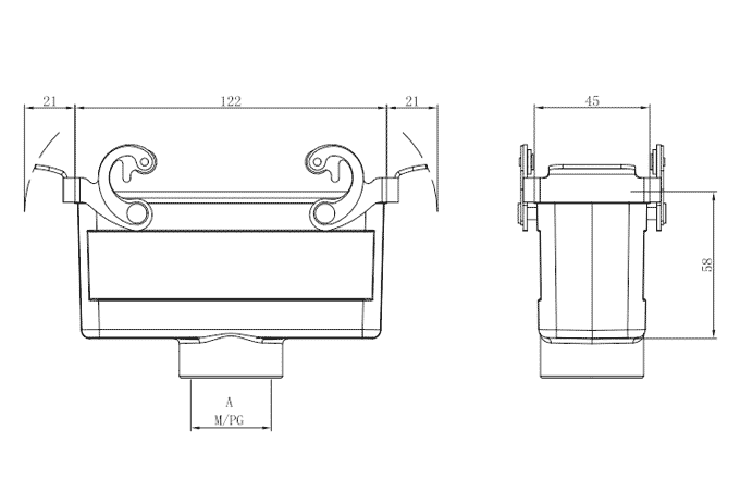 Сверхпрочный корпус разъема S24B-CC-2L.M-PG21 SUPU Сверхпрочный корпус разъема S24B-CC-2L.M-PG21 SUPU