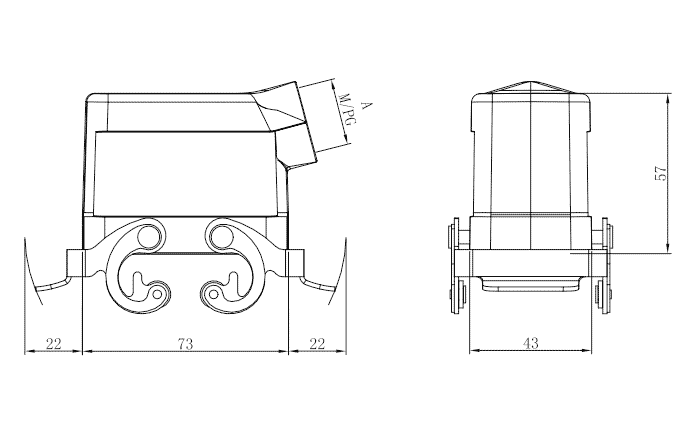 Сверхпрочный корпус разъема S10B-SE-2L.M-PG16 SUPU Сверхпрочный корпус разъема S10B-SE-2L.M-PG16 SUPU