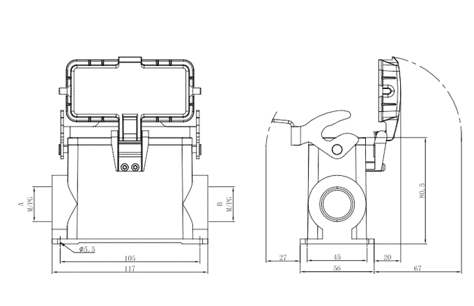 Сверхпрочный корпус разъема S16B-SMH-1L.M-M32-PC SUPU Сверхпрочный корпус разъема S16B-SMH-1L.M-M32-PC SUPU