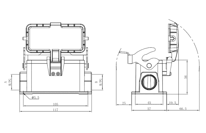 Сверхпрочный корпус разъема S24B-SM-1L.M-PG21-MC SUPU Сверхпрочный корпус разъема S24B-SM-1L.M-PG21-MC SUPU