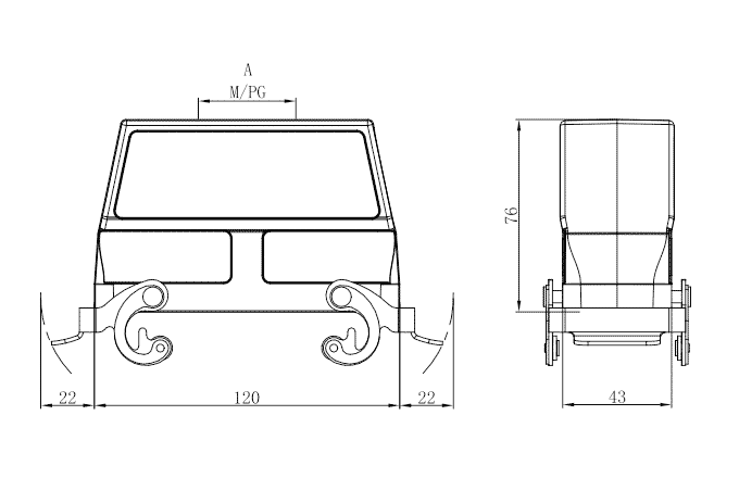 Сверхпрочный корпус разъема S24B-TEH-2L.M-PG29 SUPU