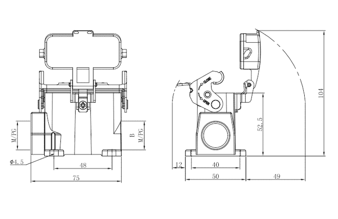 Сверхпрочный корпус разъема S10A-SM-1L.M-M20-PC SUPU