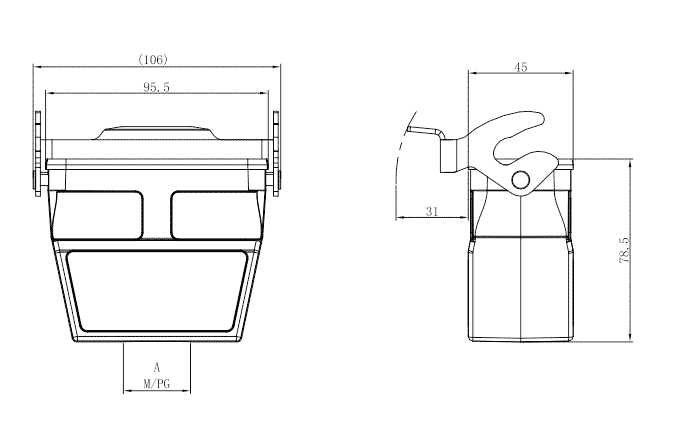 Сверхпрочный корпус разъема S16B-CCH-1L.M-PG29 SUPU