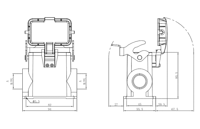 Сверхпрочный корпус разъема S10B-SMH-1L.M-2PG29-PC SUPU