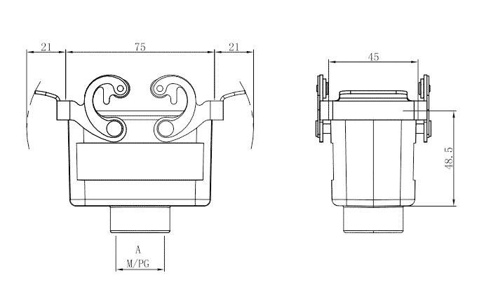 Сверхпрочный корпус разъема S10B-CC-2L.M-PG16 SUPU Сверхпрочный корпус разъема S10B-CC-2L.M-PG16 SUPU
