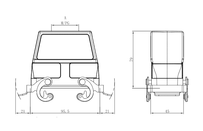 Сверхпрочный корпус разъема S16B-CCH-2L.M-PG29 SUPU