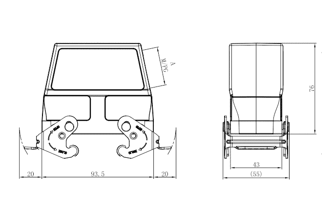 Сверхпрочный корпус разъема S16B-SEH-2L.M-PG21 SUPU