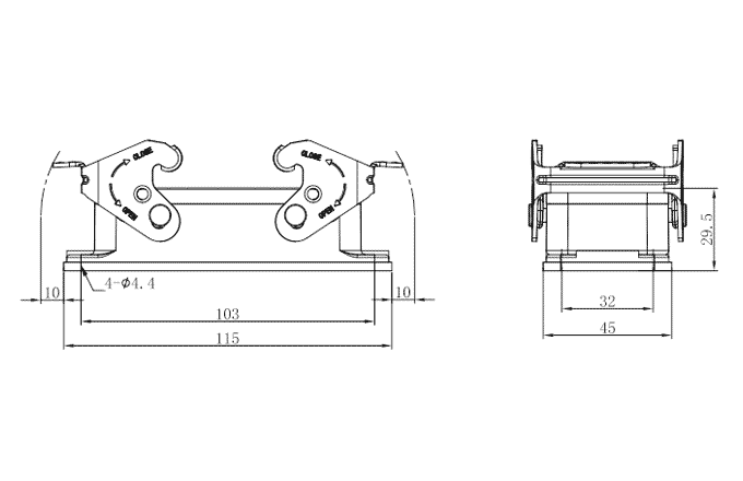 Сверхпрочный корпус разъема S16B-BM-2L.M SUPU Сверхпрочный корпус разъема S16B-BM-2L.M SUPU