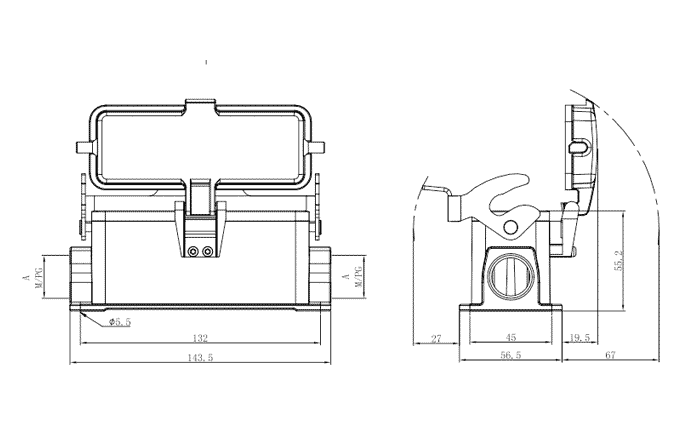 Сверхпрочный корпус разъема S24B-SM-1L.M-M25-PC SUPU Сверхпрочный корпус разъема S24B-SM-1L.M-M25-PC SUPU