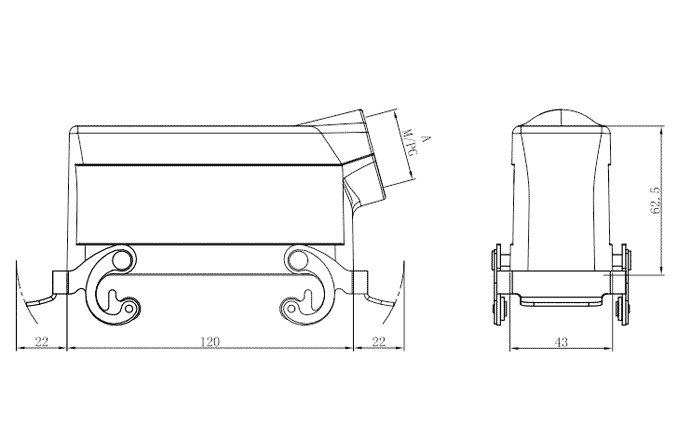 Сверхпрочный корпус разъема S24B-SE-2L.M-PG21 SUPU Сверхпрочный корпус разъема S24B-SE-2L.M-PG21 SUPU