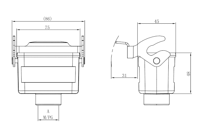 Сверхпрочный корпус разъема S10B-CC-1L.M-M25 SUPU