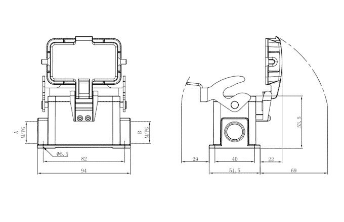 Сверхпрочный корпус разъема S10B-SM-1L.M-M20-PC SUPU
