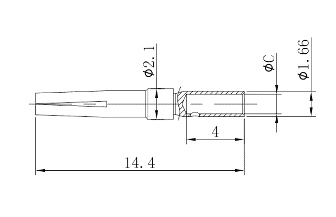 Контакт для разъема серии Heavy-duty SCSF-005-0.25 SUPU Контакт для разъема серии Heavy-duty SCSF-005-0.25 SUPU