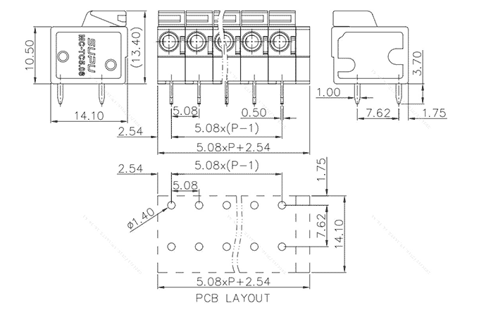 Клеммник на печатную плату MC-TC5.08HXXP-N-0001 SUPU
