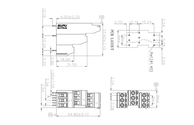 Клеммник на печатную плату MC-TTF5.08HXXC-0001 SUPU Клеммник на печатную плату MC-TTF5.08HXXC-0001 SUPU